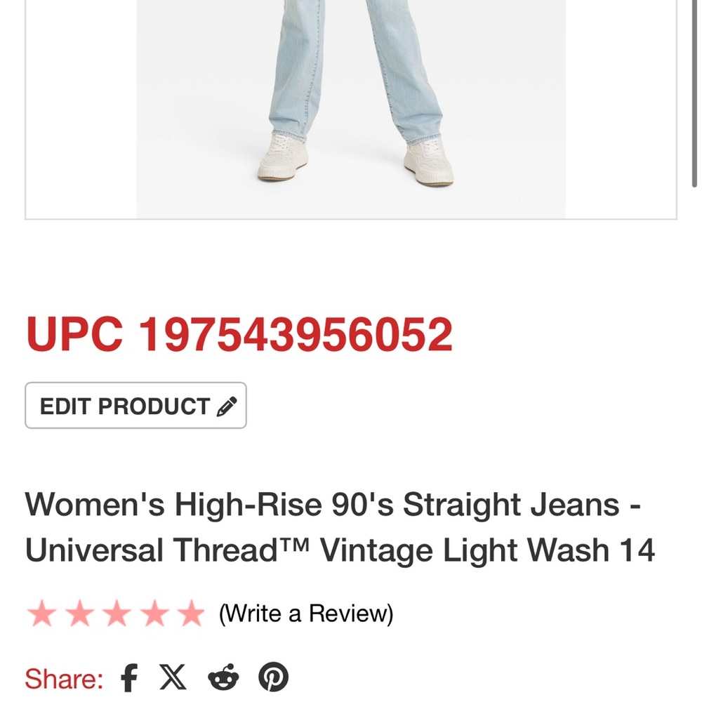 Universal Thread Blue Straight Leg Denim - Picture 2 of 4